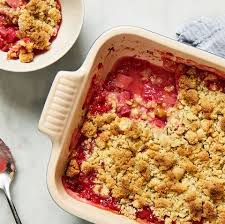 Rhubarb and Apple Crumble: A Sweet and Tangy Dessert or Breakfast Treat