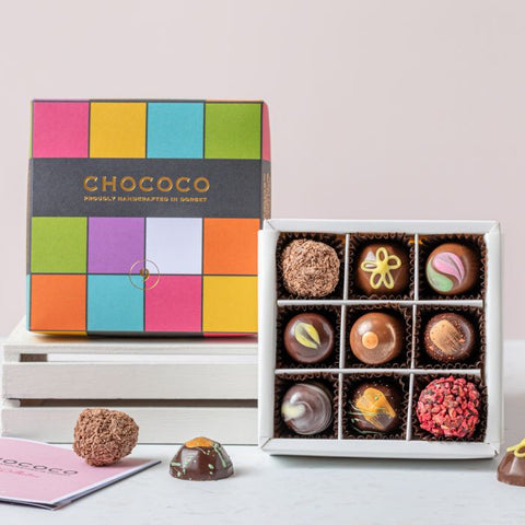 chococo handmade chocolate collection box 9 pieces