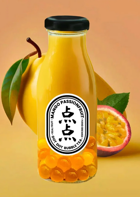 Dot Dot Bubble Tea. Mango and passion fruit