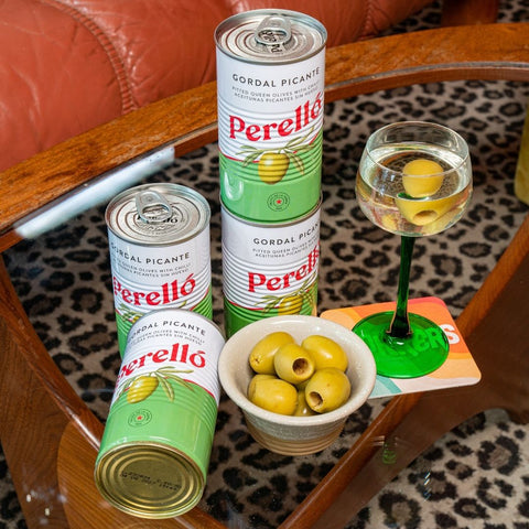perello gordal olives in a cocktail