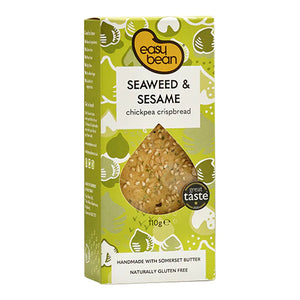 (Gluten Free)  Sea weed & Sesame Chickpea Crisp Bread 110g, Easy Bean