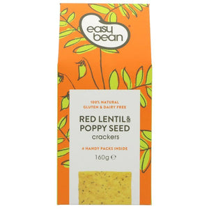 Easy Bean - Red Lentil & Poppy Seed Crackers (160g)