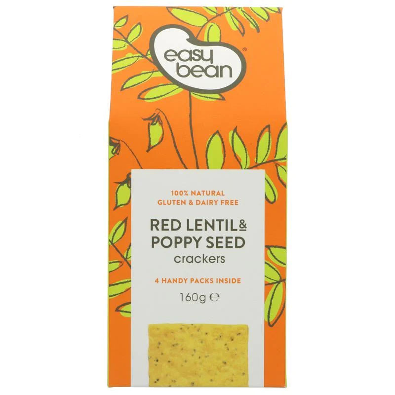 Easy Bean - Red Lentil & Poppy Seed Crackers (160g)