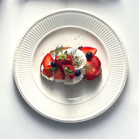 Strawberry and Burrata on Toast with Hot Honey