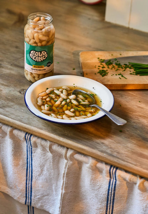 bowl of white beans from bold bean