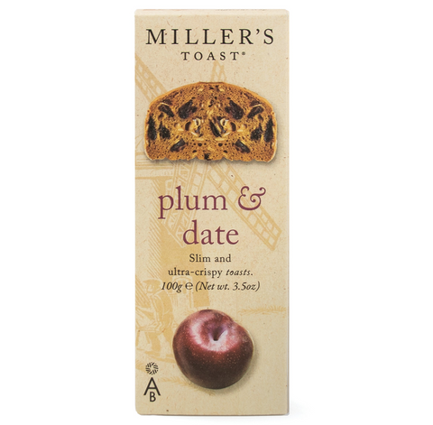 box of Miller's toast plum and date
