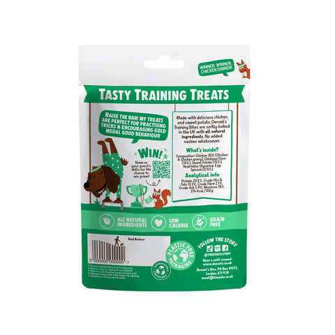 back of the bag of training bites on white background