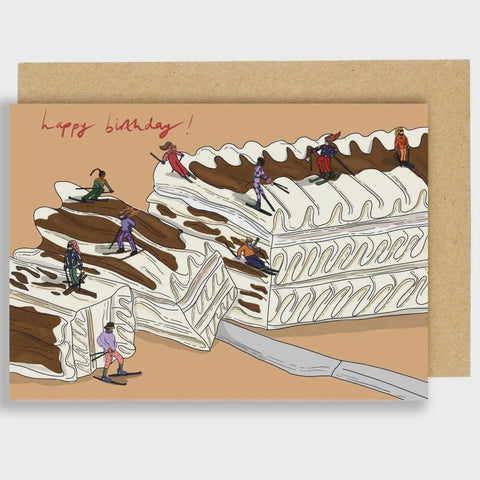 Cards - Skiing in Viennetta Themed Birthday Card