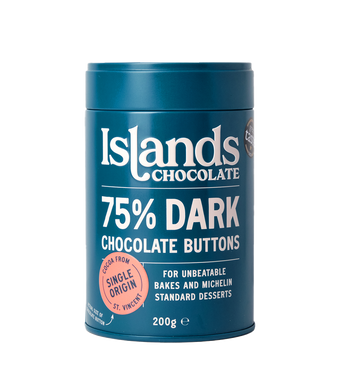 tin of islands 75% dark chocolate buttons