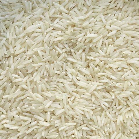 close up of white basmati rice