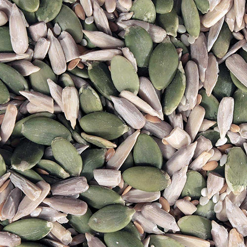 close up of four seed mix