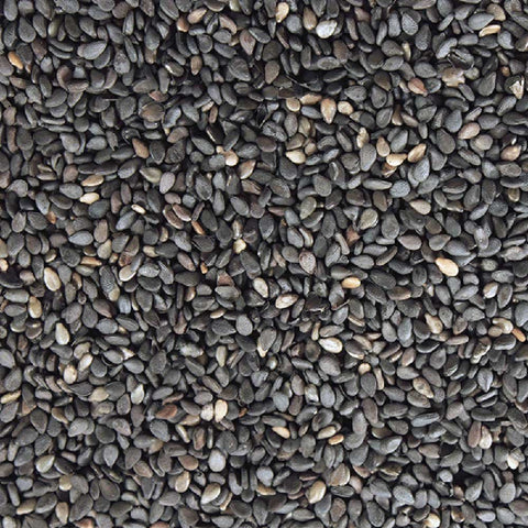 close up of black sesame seeds
