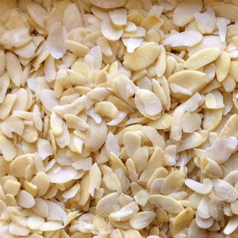 close up of flaked almonds