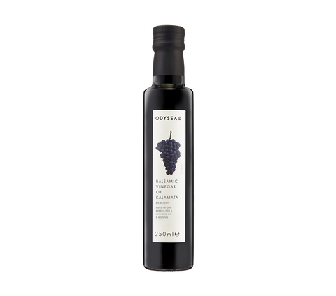 bottle of balsamic vinegar on white background