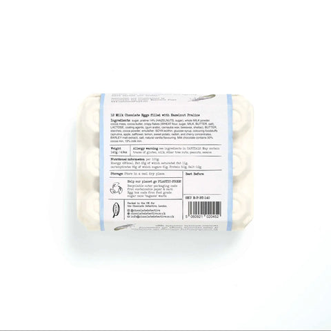 box of chocolate with a label on a white background