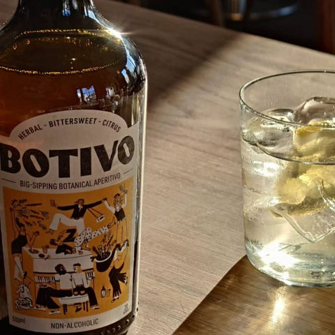 botivo drink in a glass with bottle