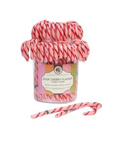 Natural Candy Shop - Sour Cherry Candy Canes in Display Tub - 28g