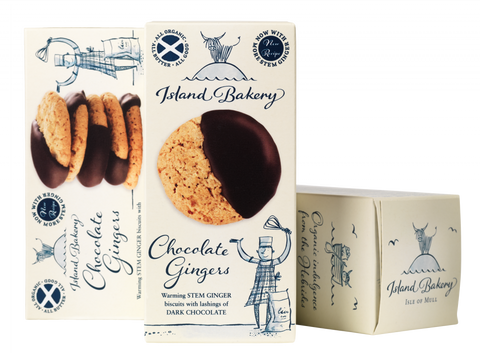 boxes of chocolate gingers on a white background