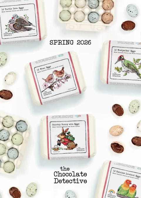 spring collection of boxes from chocolate detectives