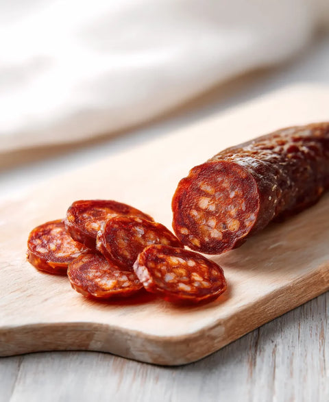 Slices of chorizo