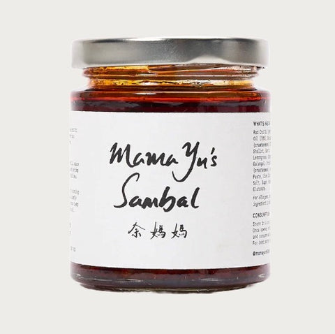 Front label of Mama Yu Sambal 