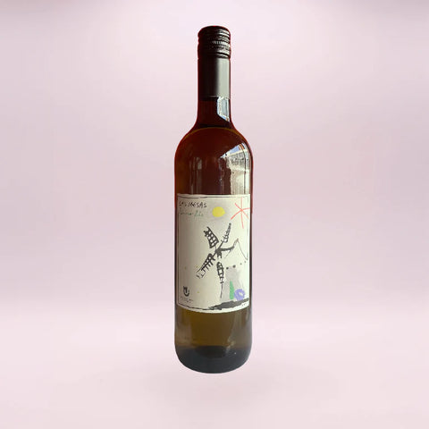 Wine bottle on pink background