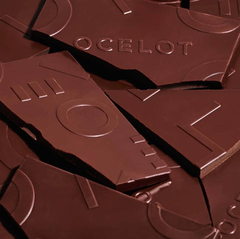 Broken pieces of ocelot chocolate