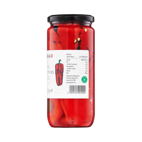 jar of peppers on white background