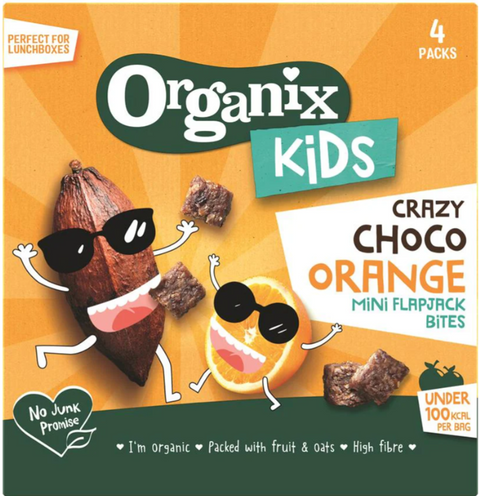 organix crazy choco orange mini flapjack bites 92g