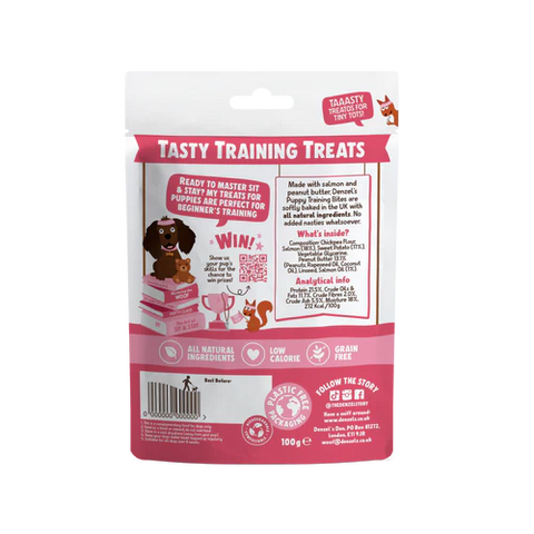 back of the bag of training bites on a white background