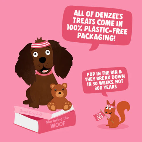 training bites facts on pink background with animated dog