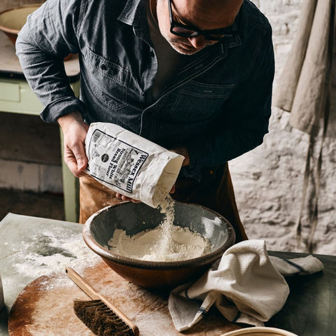 wessex mill strong white bread flour poured out 