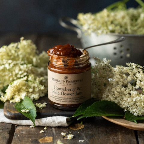 Rosebud Preserve - Gooseberry & Elderflower Jam 227g