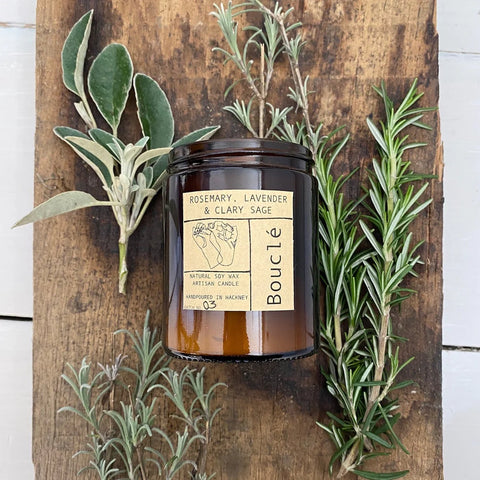 boucle candle rosemary lavender and clary sage candle 120ml