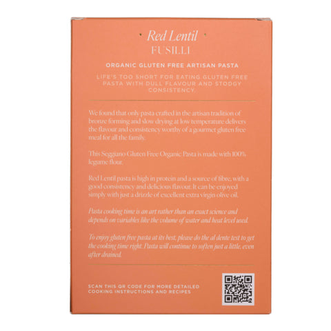 Pasta box with text on a white background