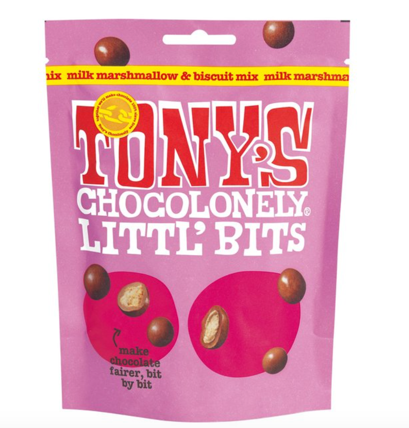 Tony Chocolonely Littl Bits Mix - Milk Marshmallow & biscuit 100g