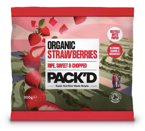 PACK'D Organic & Ripe Diced Strawberries 300g