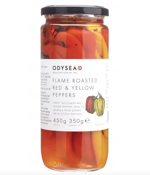 Odysea - Flame Roasted red and yellow peppers, 450g