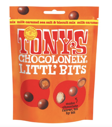 Tony Chocolonely Littl Bits Mix - Milk Caramel Sea Salt & Biscuit 100g
