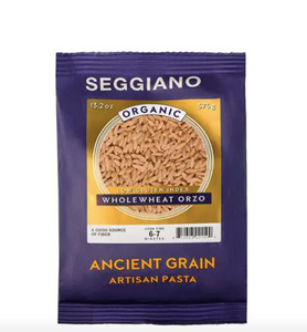 Seggiano Organic Ancient Grain Low index Whole Wheat Orzo 375g