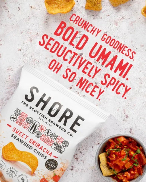 Packet of shore chips with infographic describing spicy flavour