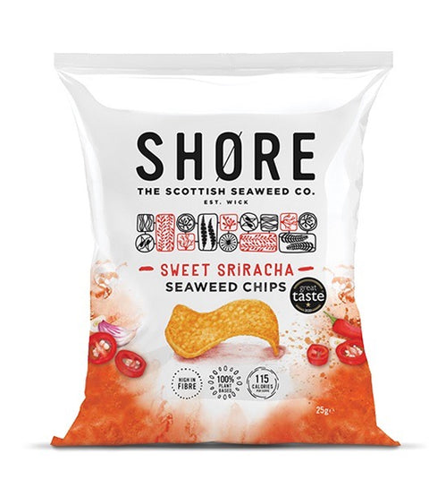 packet of shore chilli crisps one white background