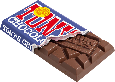 chocolate bar with half the wrapper still on it on white background