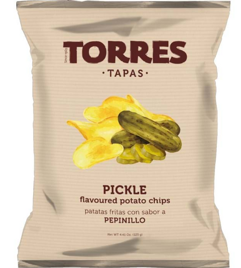 torres pickle crisps 125g tangy pickle-flavoured premium potato crisps