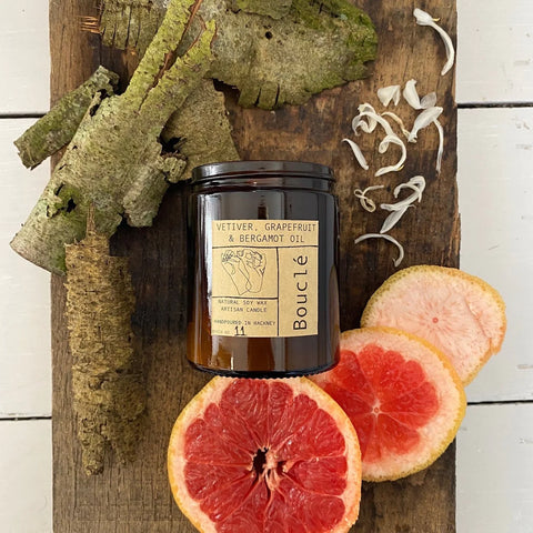 boucle candle vetiver grapefruit and bergamot 120ml