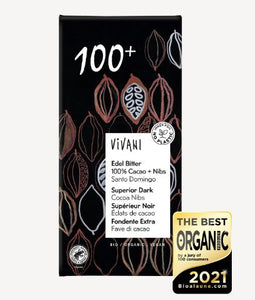Vivani Superior Dark 100+ with cocoa nibs