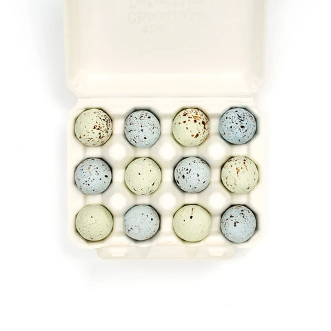 open box showing chocolate eggs