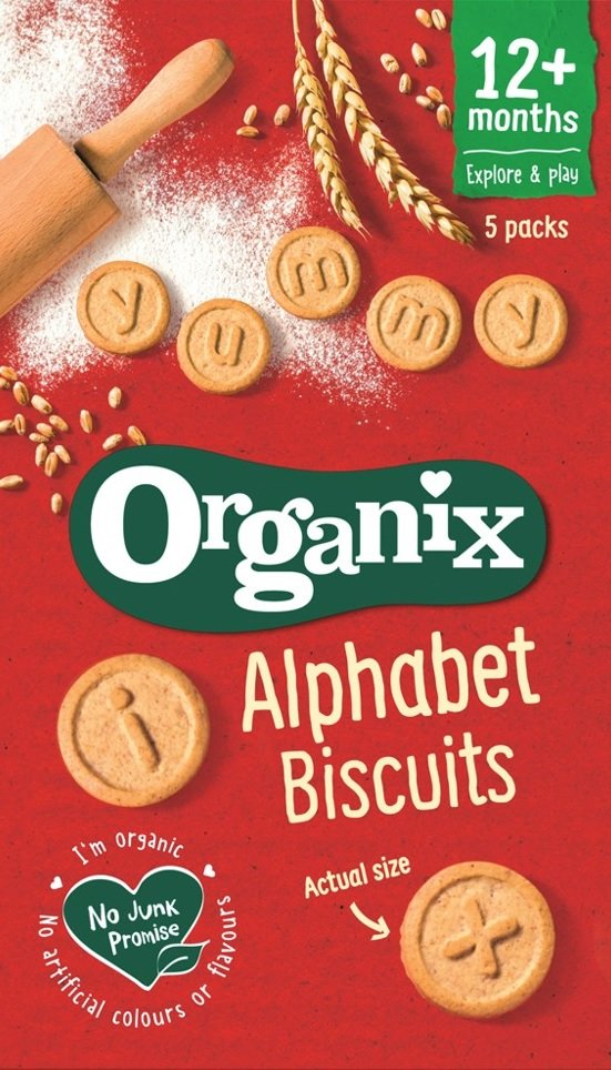 Organix Organic Toddler Biscuits - Alphabet biscuits X 100g