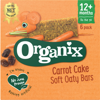 Organix Organic Baby Oaty Bars - Soft Carrot Cake (6x30g) X 6 X 180g