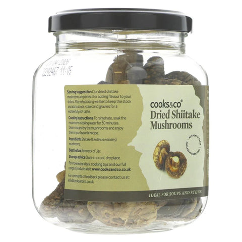 side of container of cooks&co dried mushrooms